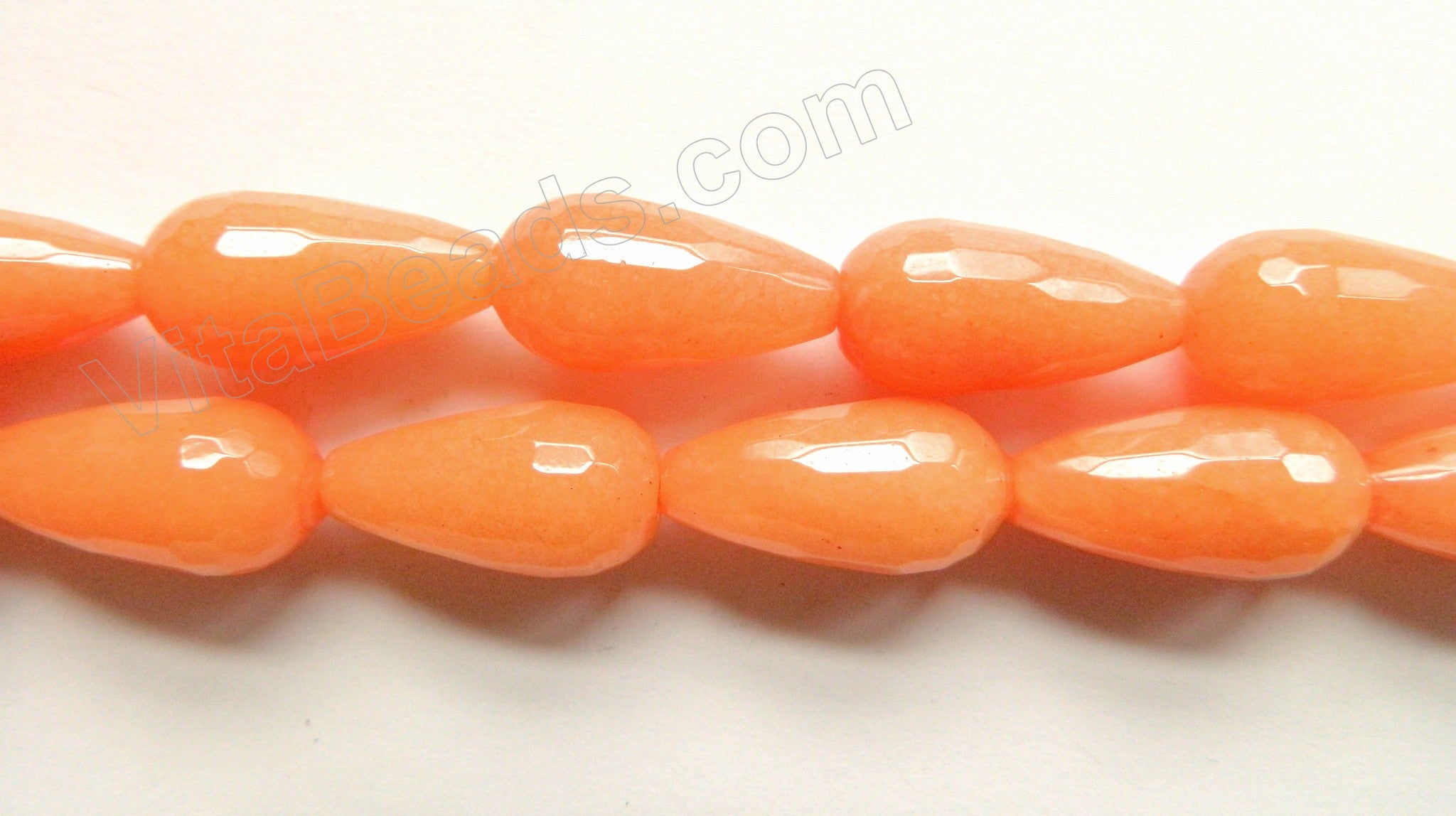 Orange Jade  -  13x25mm Faceted Drops 16"