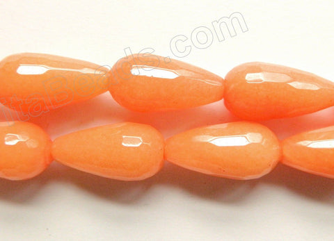 Orange Jade  -  Faceted Drops 16"