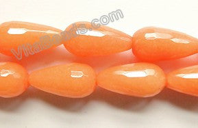 Orange Jade  -  13x25mm Faceted Drops 16"