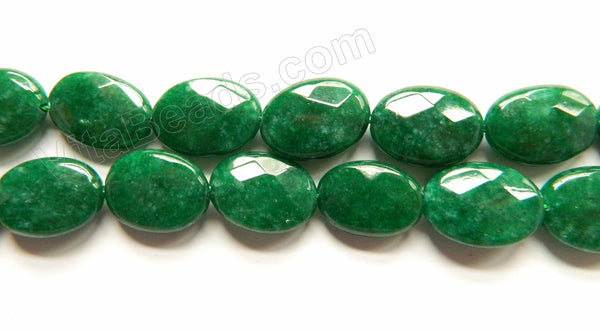 Dark Green Jade  -  Faceted Oval  16"