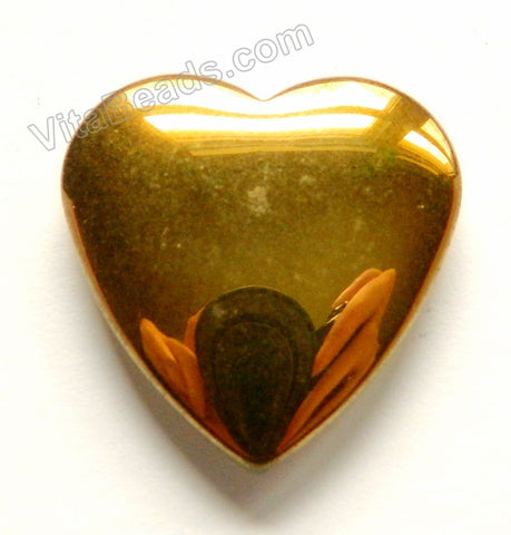 Gold Hematite  -  Smooth Heart Pendant