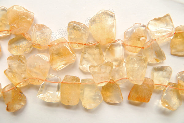 Citrine Light  -  Graduated Irregular Top Drilled Flat Ladder  16"