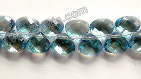 Mystic London Blue Crystal Quartz  -  Faceted Flat Briolette  16"