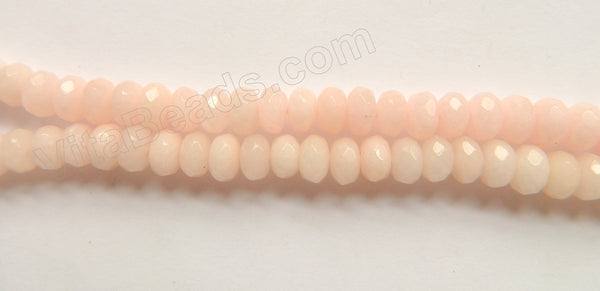 Pale Peach Jade  -  Faceted Rondels  16"    5 x 8 mm