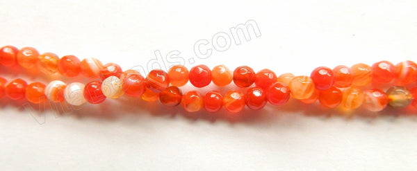 Dark Orange Sardonix Agate  -  Faceted Round  15"