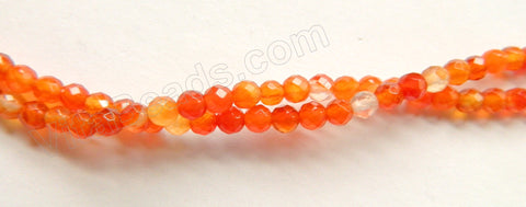 Carnelian Light Mixed  -  Faceted Round  16"
