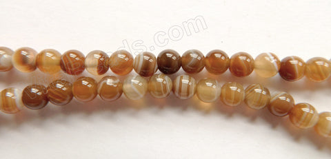 Brown Madagascar Agate AA  -  Smooth Round Beads  16"