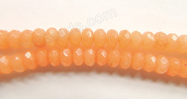 Light Orange Mashan Jade  -  Faceted Rondels  16"    5 x 8 mm