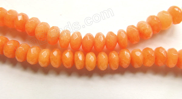 Orange Mashan Jade  -  Faceted Rondels  16"    4 x 8 mm