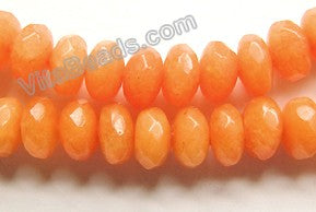 Orange Mashan Jade  -  Faceted Rondels  16"    4 x 8 mm