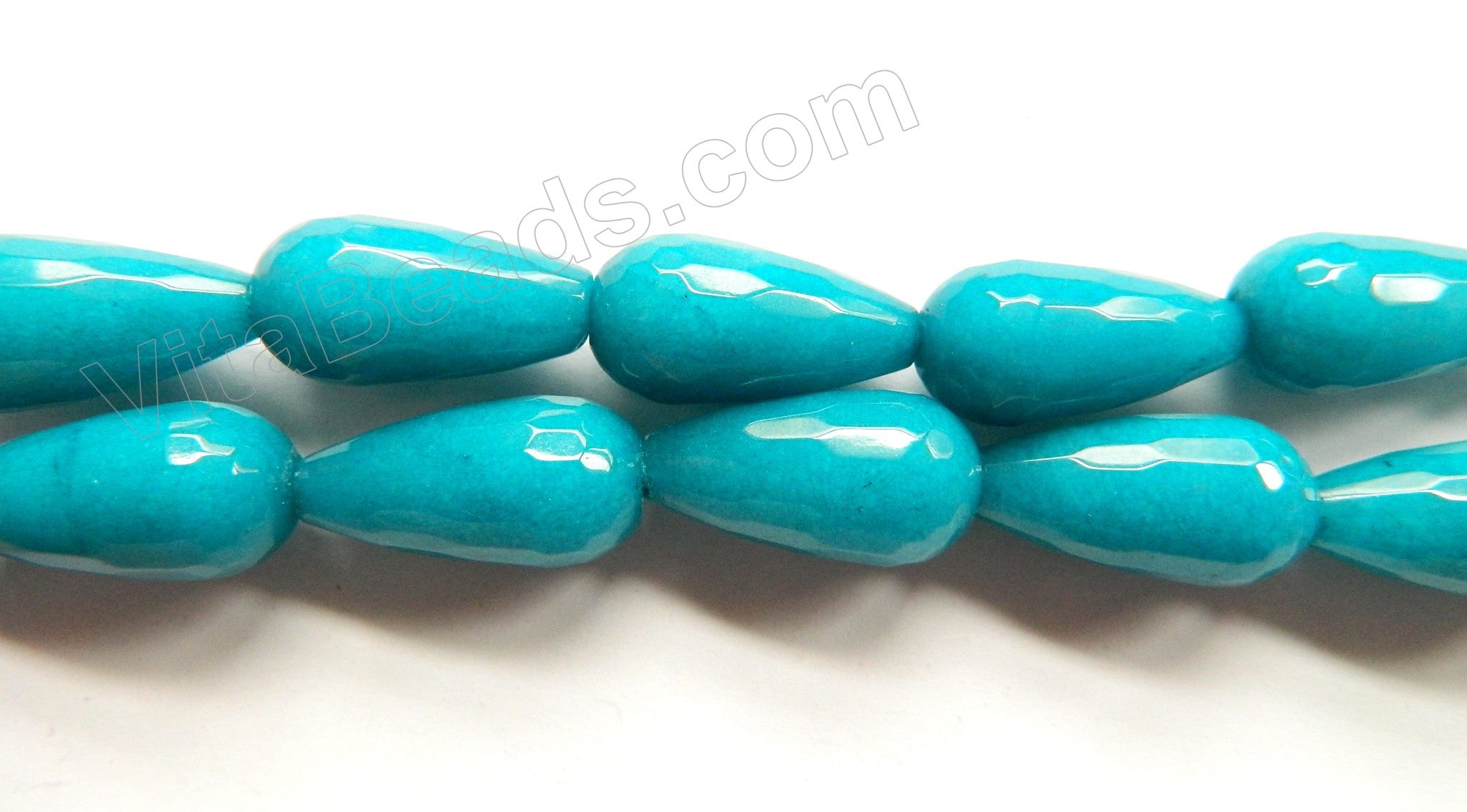 Robin Blue Jade  -  13x25mm Faceted Drops 16"
