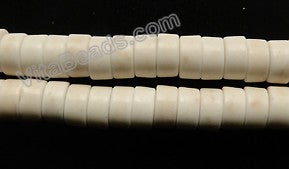 Ivory Crack Turquoise  -  Heishi 16"