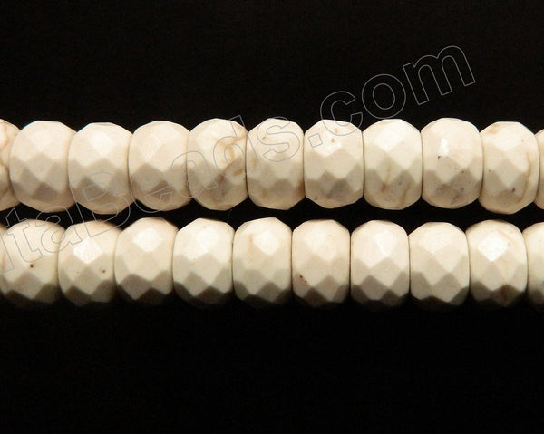 Ivory Cracked Turquoise -  Faceted Rondels  16"