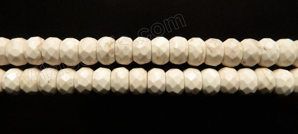Ivory Cracked Turquoise -  Faceted Rondels  16"
