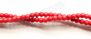 Red Turquoise  -  Small Smooth Round Beads  16"     2.5 mm