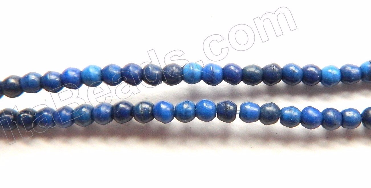 Lapis Turquoise  -  Small Smooth Round Beads  16"     2.5 mm