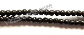 Black Turquoise  -  Small Smooth Round Beads  16"     2.5 mm