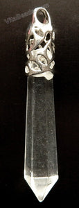 Crystal Natural - 6-Side Pendulum Pendant w/ Silver Bail