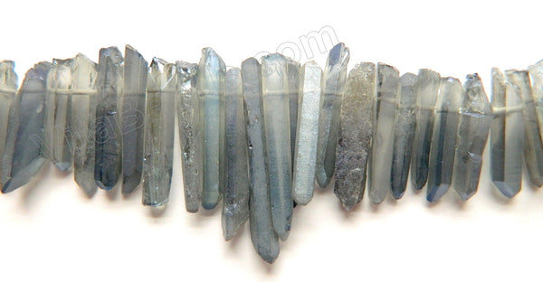 Mystic Iolite Crystal Natural  -  Graduated Faceted Tooth  16"    15 - 40 mm