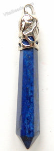Lapis Lazuli - 6-Side Pendulum Pendant w/ Silver Bail