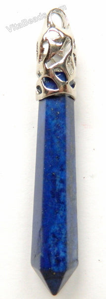 Lapis Lazuli - 6-Side Pendulum Pendant w/ Silver Bail