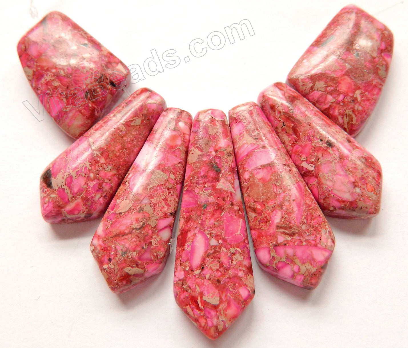 Dark Fuchsia Prase Jasper 7-Piece Slab Set Pendant