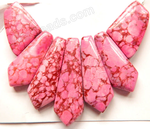 Light Fuchsia Prase Jasper 7-Piece Slab Set Pendant