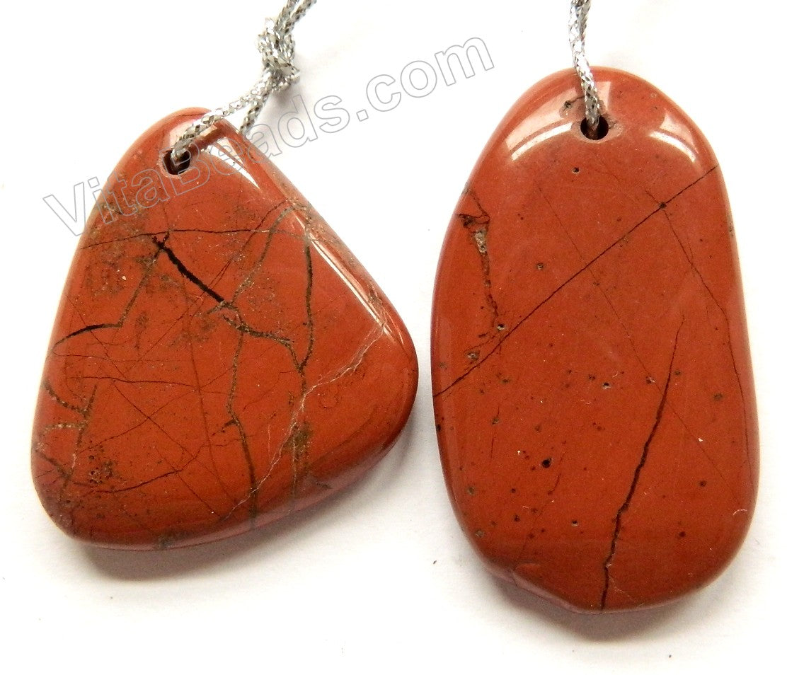 Red Jasper  - Smooth Free Form Pendant