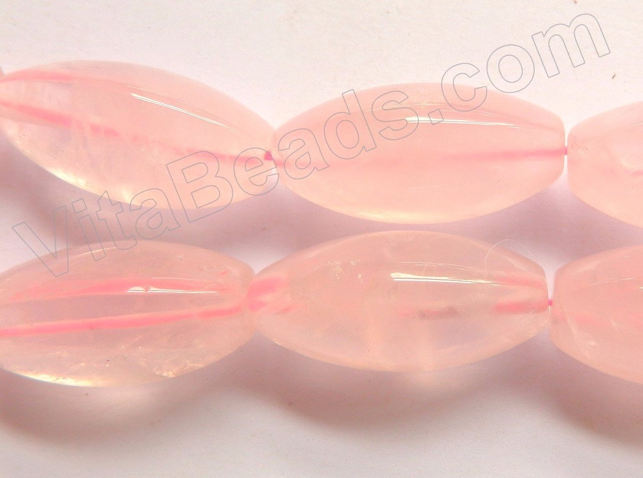 Rose Quartz  -  3-Side Smooth Rice  16"