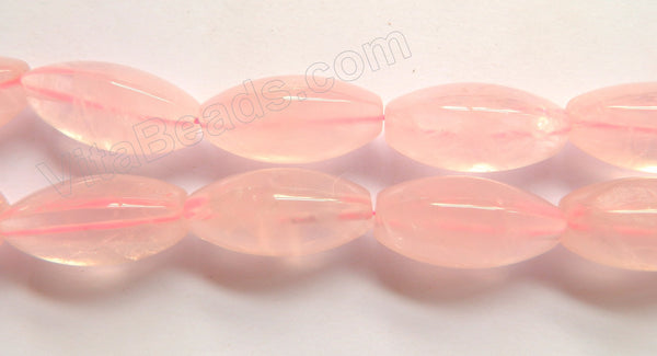 Rose Quartz  -  3-Side Smooth Rice  16"