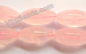 Rose Quartz  -  3-Side Smooth Rice  16"