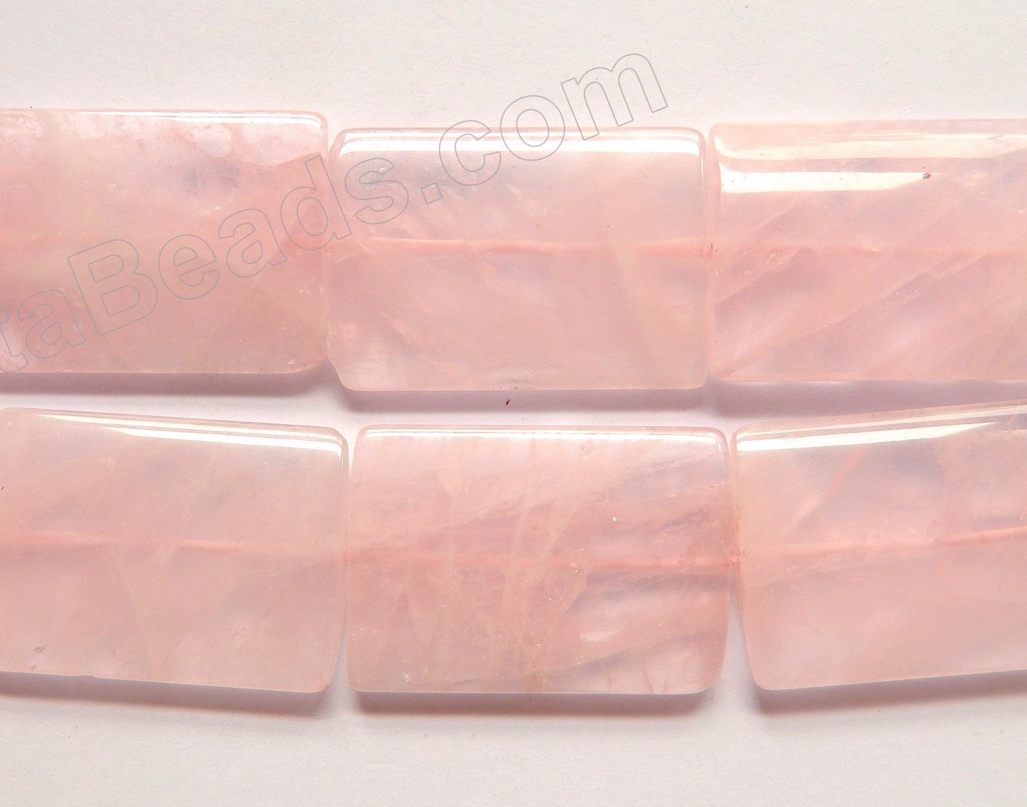 Rose Quartz  -  Big Puff Thin Tubes  16"