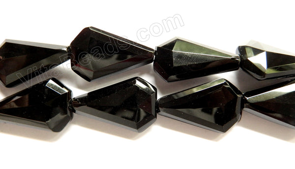 Black Onyx A  -  Faceted Triangle Slab  16"