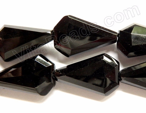 Black Onyx A  -  Faceted Triangle Slab  16"