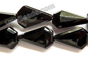 Black Onyx A  -  Faceted Triangle Slab  16"