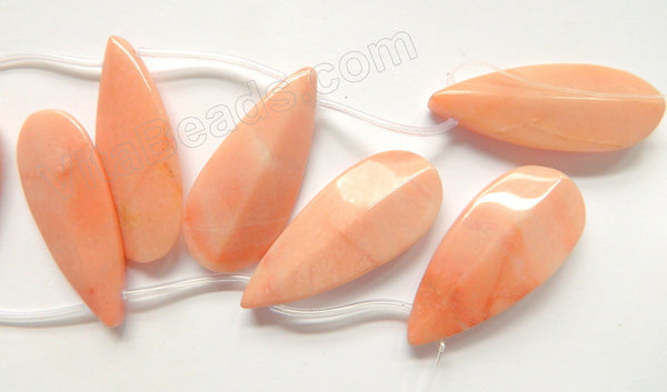 Pink Peach Brazilian Jasper - 22x50mm 2-Side Faceted Marquise 15"