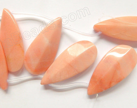 Pink Peach Brazilian Jasper - 22x50mm 2-Side Faceted Marquise 15"