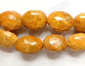Yellow Brazilian Agate Dark  -  Faceted Tumble  16"