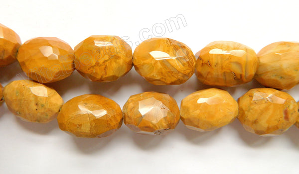 Yellow Brazilian Agate Dark  -  Faceted Tumble  16"