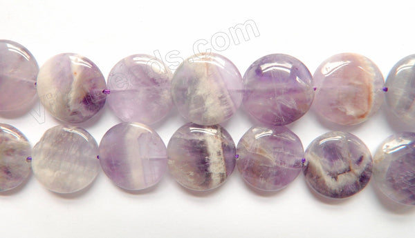 Light Sage Amethyst  -  Puff Coins  16"