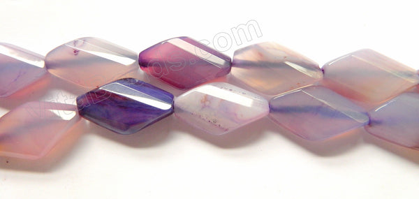 Light Purple Sardonix Agate  -  Twist Faceted Diamond  16"