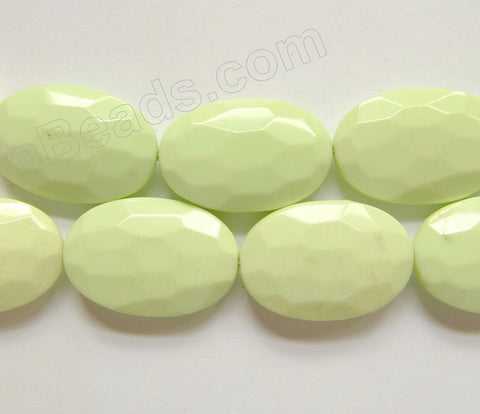 Lemon Chrysophase AAA   -  Faceted Ovals  16"