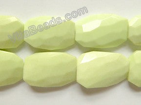 Lemon Chrysophase AAA   -  Twist Faceted Flat Nuggets  16"