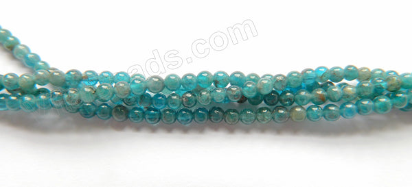 Apatite Dark A  -  Small Smooth Round Beads  16"