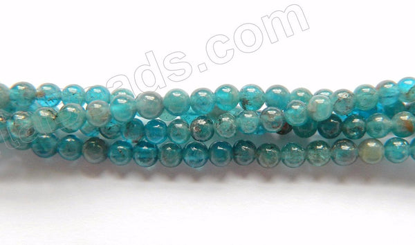 Apatite Dark A  -  Small Smooth Round Beads  16"