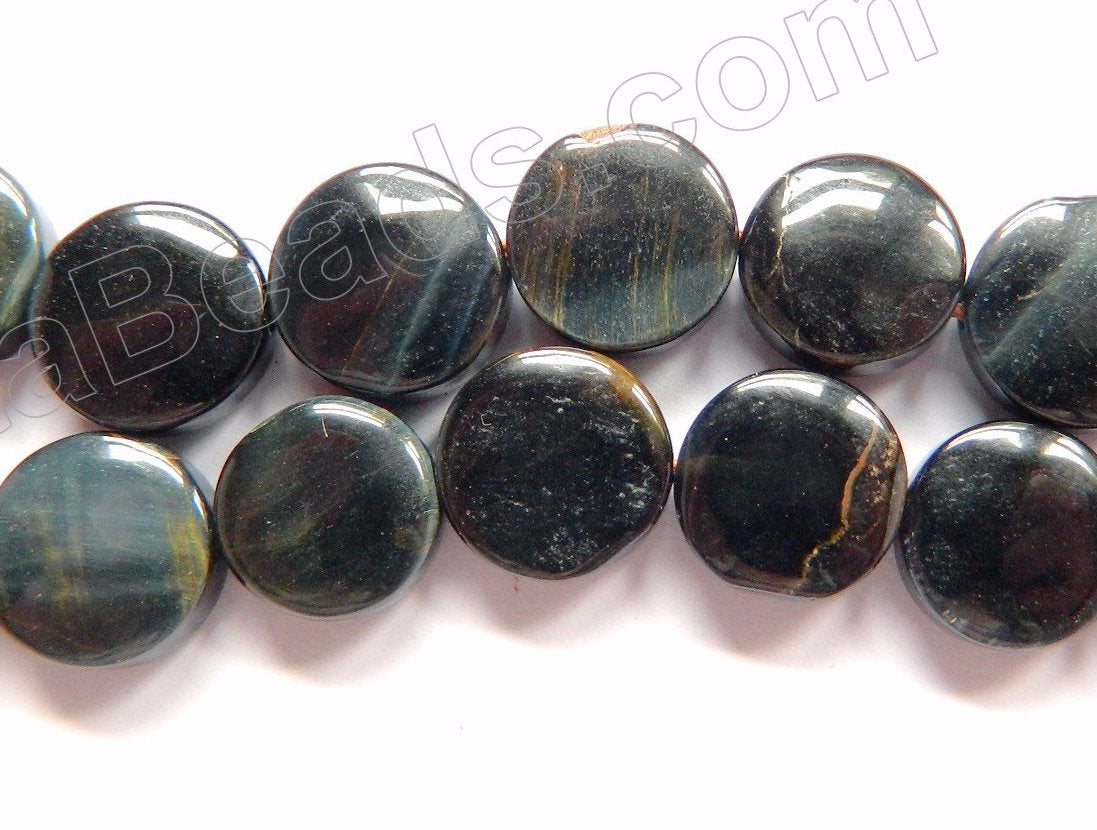 Blue Tiger Eye AA  -  Puff Coins  16"