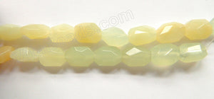 Light Green Brown Chalcedony Qtz  -  Small Faceted Tumble  16"