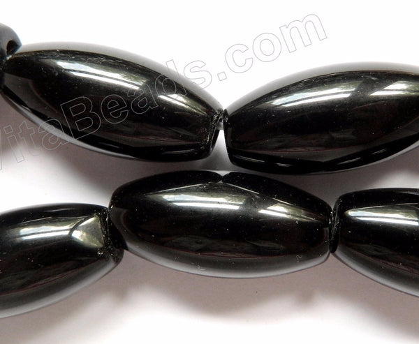 Black Onyx  -  Big Smooth Rice  16"