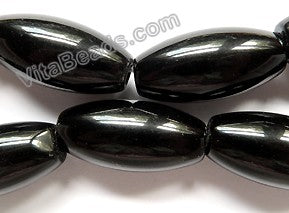 Black Onyx  -  Big Smooth Rice  16"