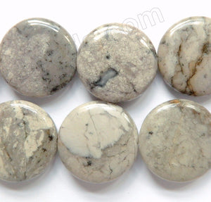 Grey Crazy Lace Agate  -  Big Puff Coins  16"